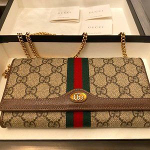 GUCCI OPHIDIA GG WALLET ON A CHAIN